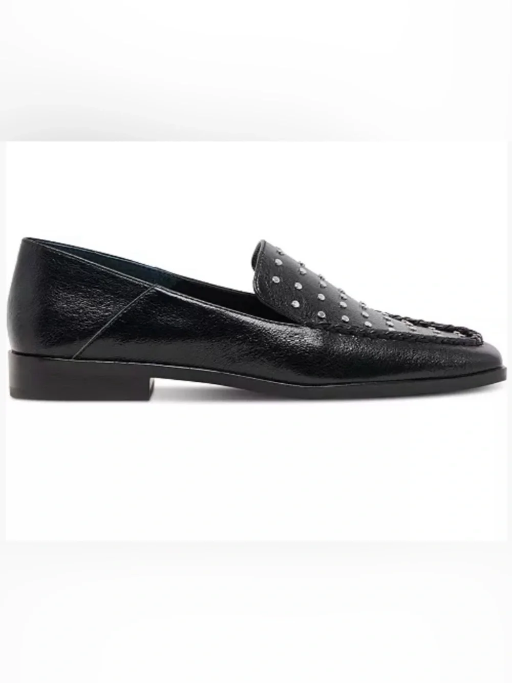 Dolce Vita Black Leather Studded Slip-On Loafer
